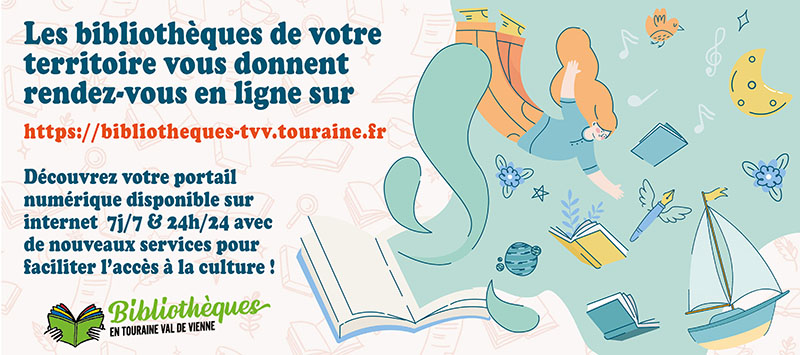 Nouveau portail biblio Orphée Les bibliothèques de votre territoire Touraine Val de Vienne vous donnent rendez-vous en ligne sur le portail numérique