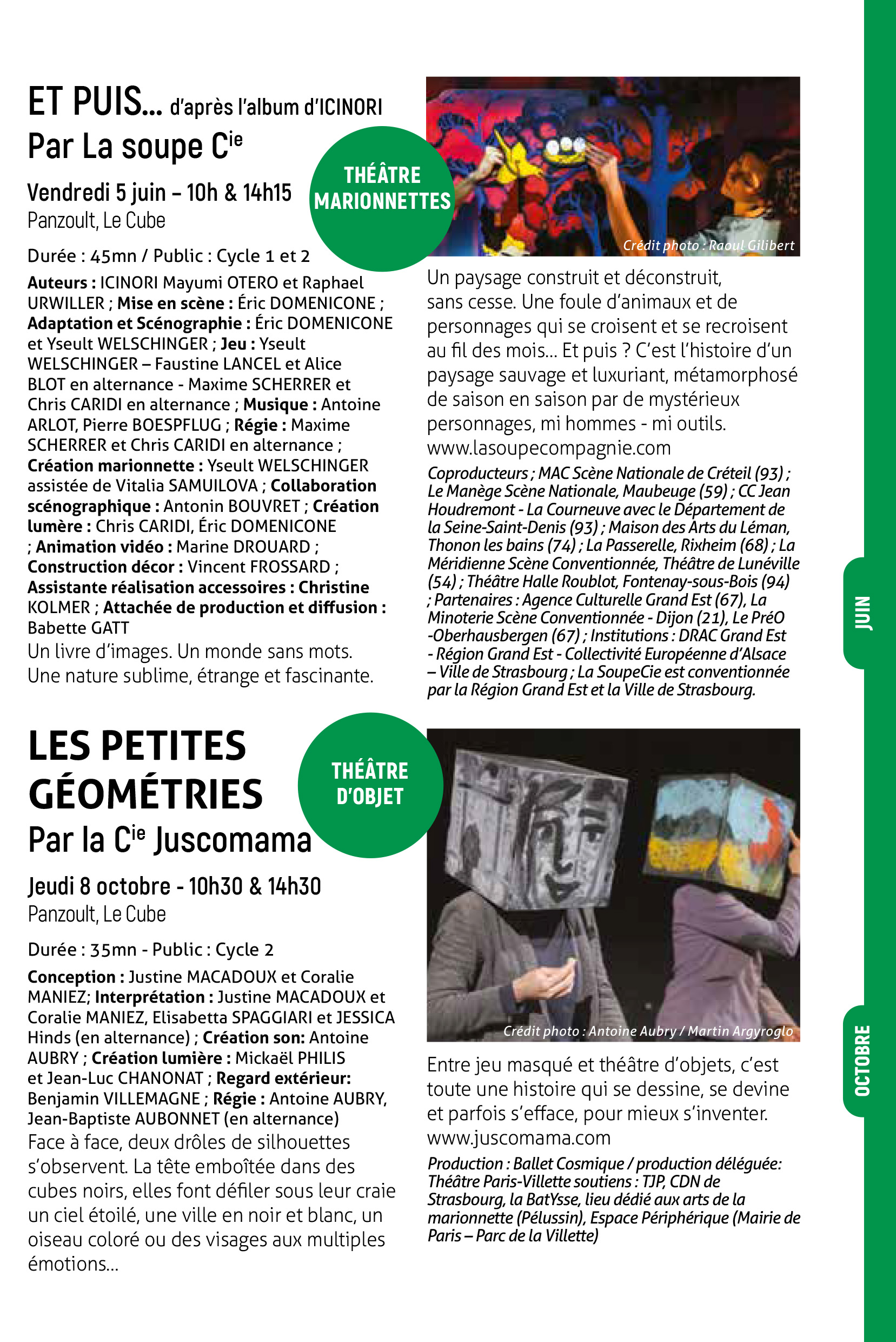 Programme culturel spectacle théâtre concert enfant jeune scolaires CCTVV 2026 Touraine Val de Vienne Panzoult