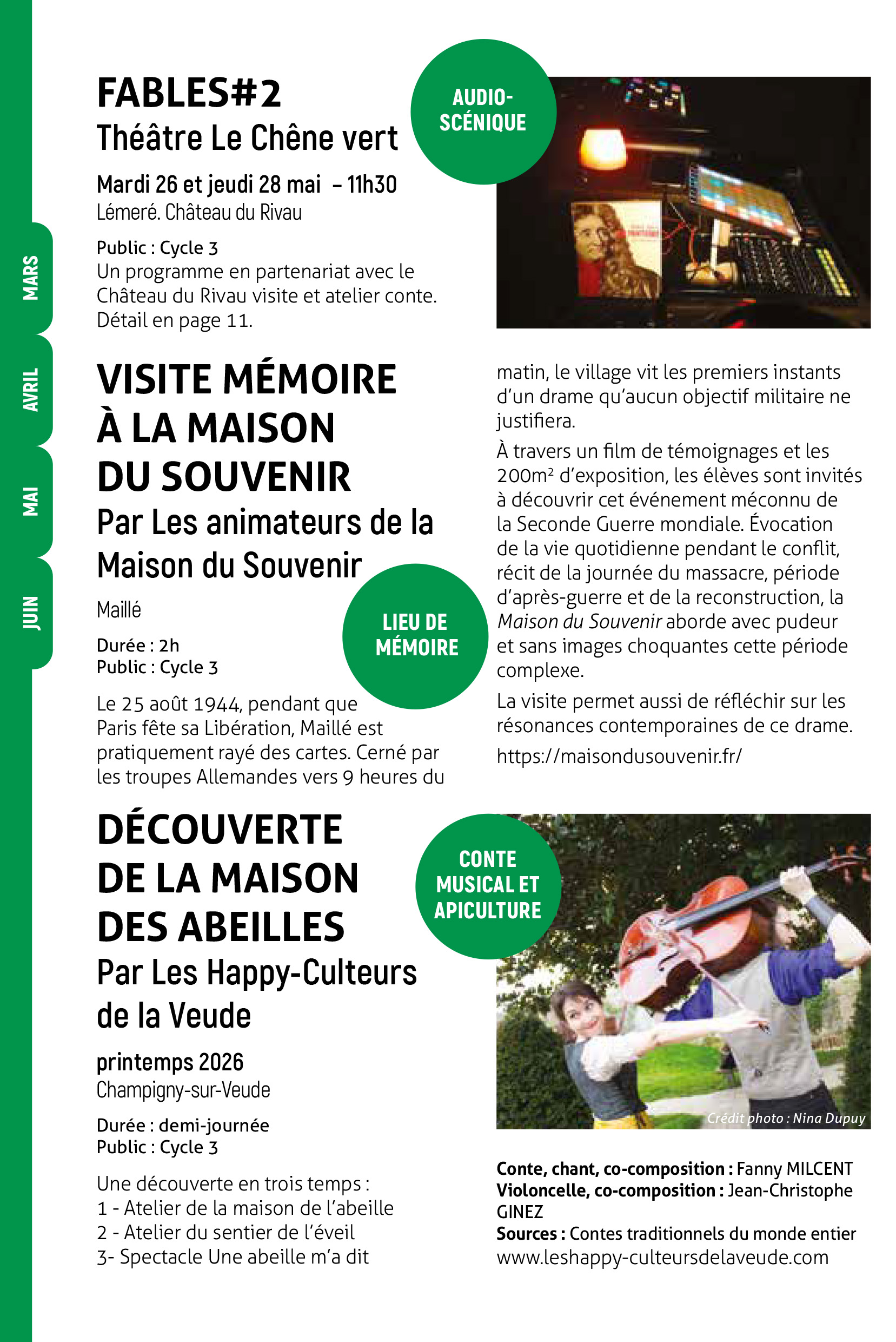 Culture programme spectacle concert enfant jeune CCTVV Touraine Val de Vienne 2026 Indre-et-Loire 37